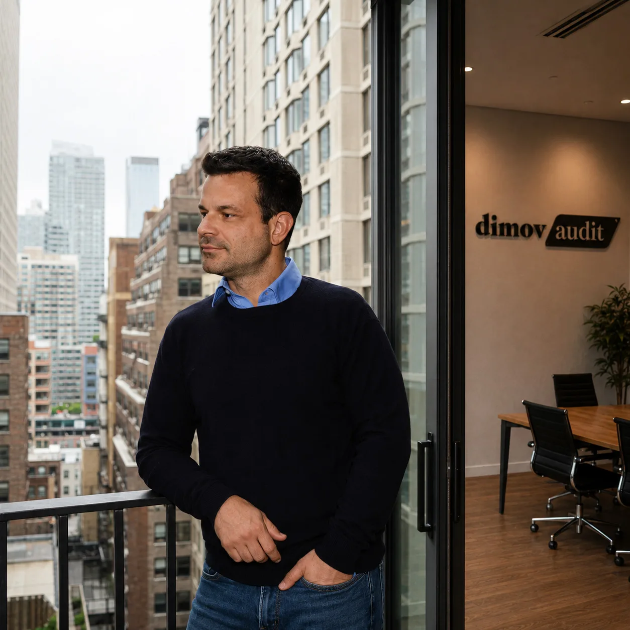 George Dimov, CPA, at the Dimov Audit office in New York